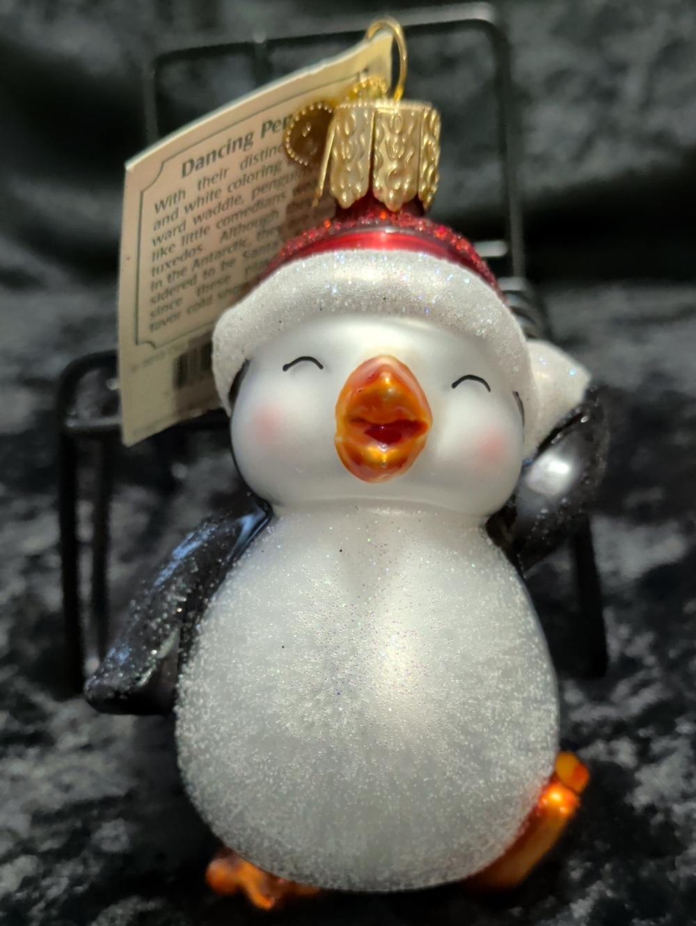 Old World Christmas "Dancing Penguin" Glass Ornament #16095 NOS (No Box)